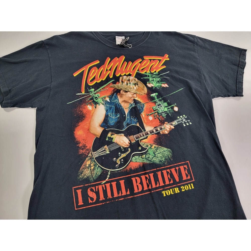 Ted Nugent 2011 I Still Believe Concert Shirt 2 Sided Tour Dates Men's Sz XL EUC - Picture 3 of 8